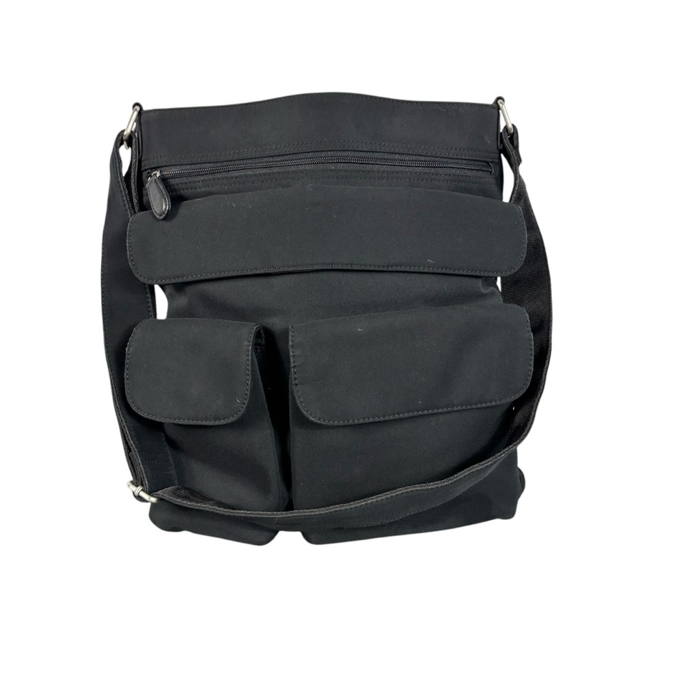 Hobo International Crossbody Purse Nylon Travel Organizer Bag Black Zip Around